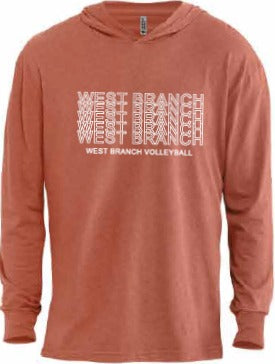 2026 West Branch Volleyball Next Level - Unisex CVC Hoodie Long Sleeve T-Shirt (Letter Design)