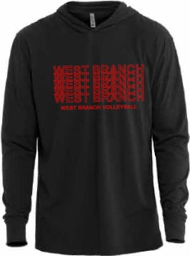 2026 West Branch Volleyball Next Level - Unisex CVC Hoodie Long Sleeve T-Shirt (Letter Design)
