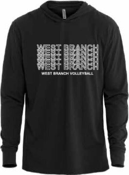 2026 West Branch Volleyball Next Level - Unisex CVC Hoodie Long Sleeve T-Shirt (Letter Design)