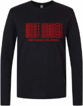 2026 West Branch Volleyball Next Level - Unisex Triblend Long Sleeve T-Shirt (Letter Design)