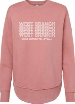2026 West Branch Volleyball Lat - Women's Weekend Crewneck Sweatshirt (Letter Design)