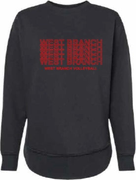 2026 West Branch Volleyball Lat - Women's Weekend Crewneck Sweatshirt (Letter Design)
