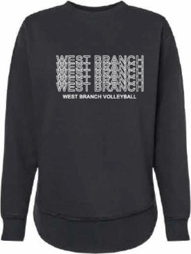 2026 West Branch Volleyball Lat - Women's Weekend Crewneck Sweatshirt (Letter Design)