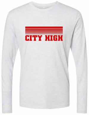 2026 City High Fall Spirit Store Next Level - Unisex Triblend Long Sleeve T-Shirt (Stripes Design)