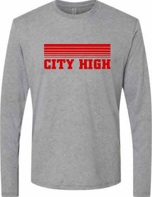 2026 City High Fall Spirit Store Next Level - Unisex Triblend Long Sleeve T-Shirt (Stripes Design)