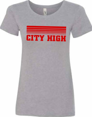 2026 City High Fall Spirit Store Next Level - Women's Ideal T-Shirt (Stripes Design)