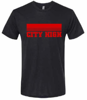 2026 City High Fall Spirit Store Next Level - Unisex Triblend T-Shirt (Stripes Design)