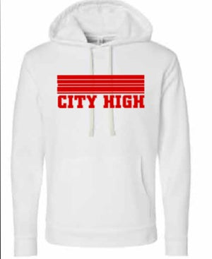 2026 City High Fall Spirit Store Next Level - Unisex Santa Barbara Hoodie Sweatshirt (Stripes Design)