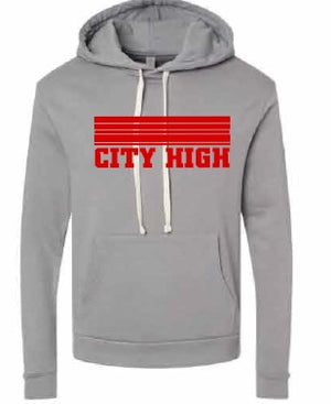 2026 City High Fall Spirit Store Next Level - Unisex Santa Barbara Hoodie Sweatshirt (Stripes Design)