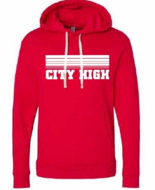 2026 City High Fall Spirit Store Next Level - Unisex Santa Barbara Hoodie Sweatshirt (Stripes Design)