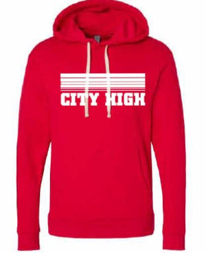 2026 City High Fall Spirit Store Next Level - Unisex Santa Barbara Hoodie Sweatshirt (Stripes Design)