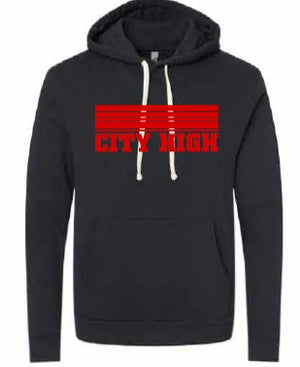 2026 City High Fall Spirit Store Next Level - Unisex Santa Barbara Hoodie Sweatshirt (Stripes Design)