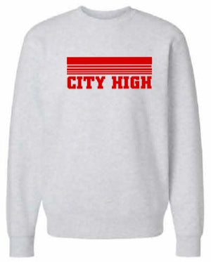 2026 City High Fall Spirit Store Independent Trading Co. - Unisex Midweight Crewneck Sweatshirt (Stripes Design)