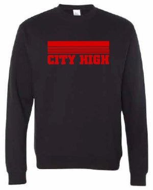 2026 City High Fall Spirit Store Independent Trading Co. - Unisex Midweight Crewneck Sweatshirt (Stripes Design)