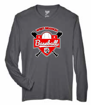 2026 West Branch Baseball Team 365 - Men's Zone Performance Long Sleeve T-Shirt (Logo)