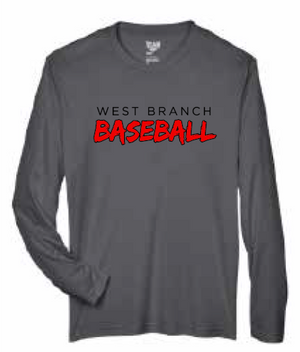 2026 West Branch Baseball Team 365 - Men's Zone Performance Long Sleeve T-Shirt (Baseball)