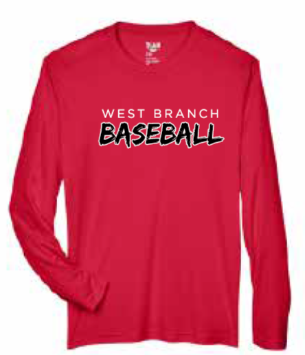 2026 West Branch Baseball Team 365 - Men's Zone Performance Long Sleeve T-Shirt (Baseball)