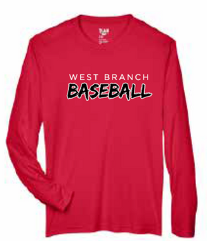 2026 West Branch Baseball Team 365 - Men's Zone Performance Long Sleeve T-Shirt (Baseball)