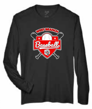2026 West Branch Baseball Team 365 - Men's Zone Performance Long Sleeve T-Shirt (Logo)