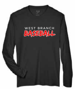 2026 West Branch Baseball Team 365 - Men's Zone Performance Long Sleeve T-Shirt (Baseball)
