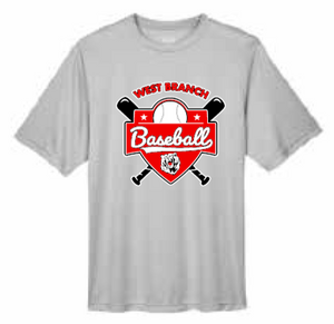 2026 West Branch Baseball Team 365 - Men's Zone Performance T-Shirt (Logo)