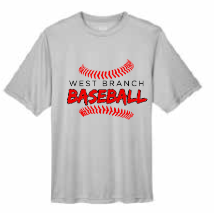 2026 West Branch Baseball Team 365 - Men's Zone Performance T-Shirt (Threads)
