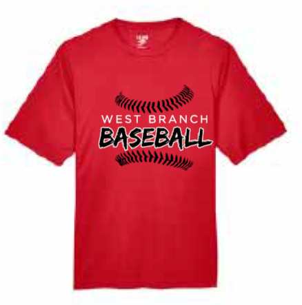 2026 West Branch Baseball Team 365 - Men's Zone Performance T-Shirt (Threads)