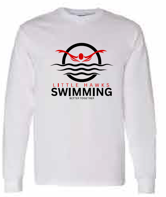 2025 Southeast Swimming Gildan - Heavy Cotton™ Long Sleeve T-Shirt (Butterfly Design)