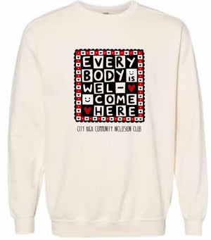 2026 City High Community Inclusion Club Comfort Colors - Unisex Garment-Dyed Crewneck Sweatshirt