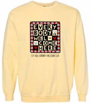 2026 City High Community Inclusion Club Comfort Colors - Unisex Garment-Dyed Crewneck Sweatshirt