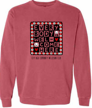 2026 City High Community Inclusion Club Comfort Colors - Unisex Garment-Dyed Crewneck Sweatshirt