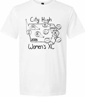 2026 City High Women's Cross Country Gildan - Softstyle® T-Shirt (State Design)