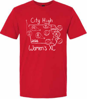2026 City High Women's Cross Country Gildan - Softstyle® T-Shirt (State Design)