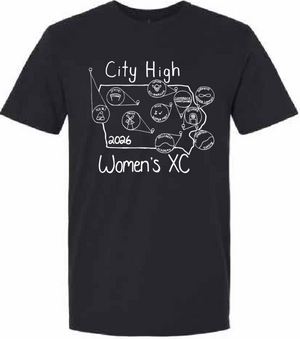 2026 City High Women's Cross Country Gildan - Softstyle® T-Shirt (State Design)