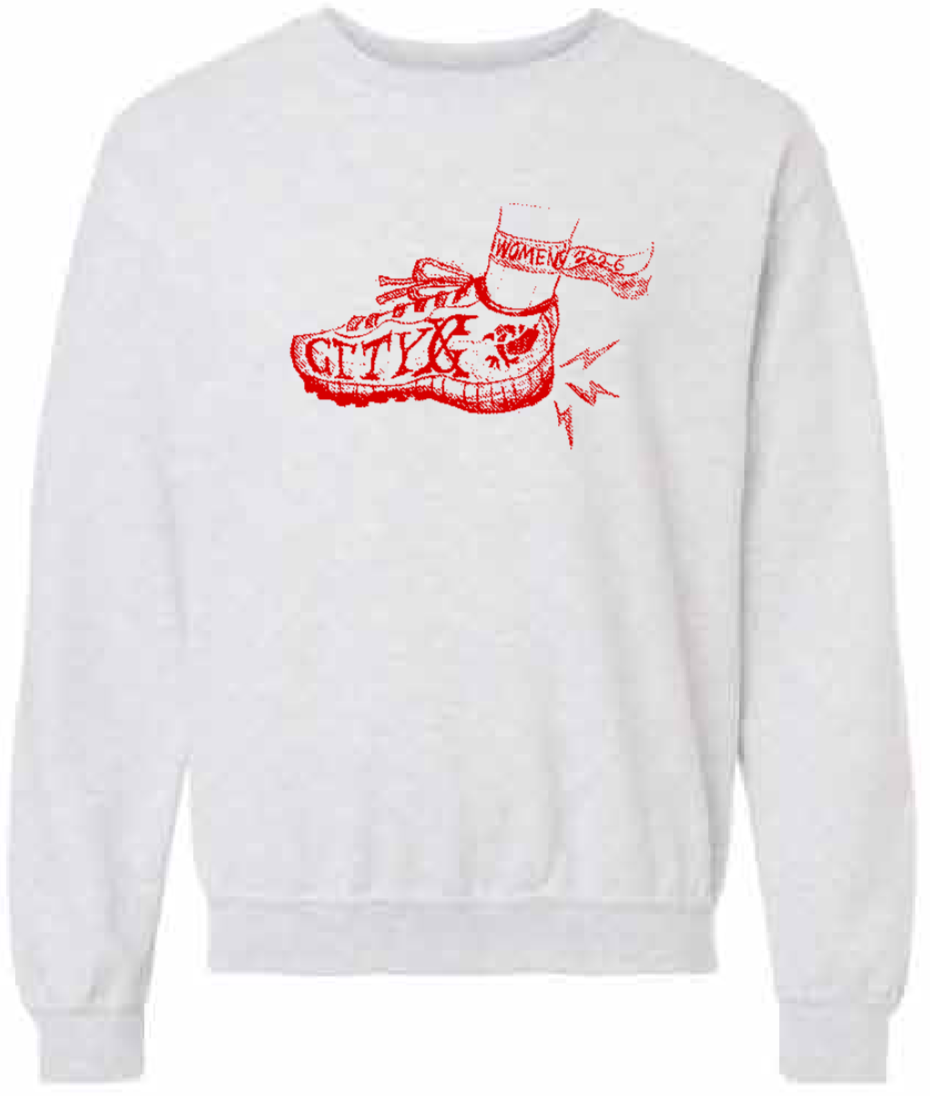 2026 City High Women's Cross Country Gildan - Heavy Blend™ Crewneck Sweatshirt (Shoe Design)