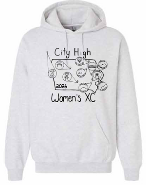 2026 City High Women's Cross Country Gildan - Heavy Blend™ Hooded Sweatshirt (State Design)
