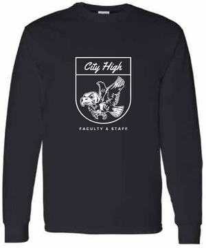 2026 City High Faculty and Staff Gildan - Heavy Cotton™ Long Sleeve T-Shirt (Crest Design)