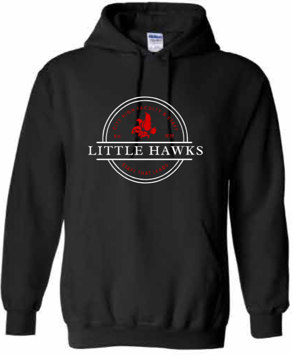2026 City High Faculty and Staff Gildan - Heavy Blend™ Hooded Sweatshirt (Little Hawk Design)