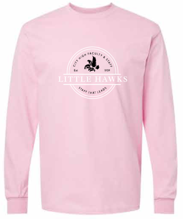 2026 City High Faculty and Staff Gildan - Heavy Cotton™ Long Sleeve T-Shirt (Little Hawk Design)