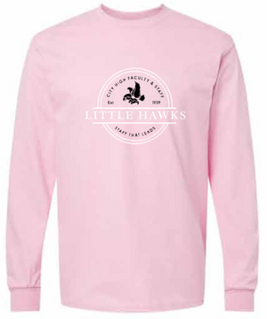 2026 City High Faculty and Staff Gildan - Heavy Cotton™ Long Sleeve T-Shirt (Little Hawk Design)