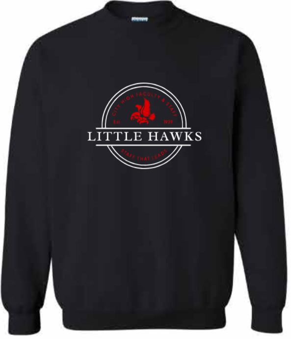 2026 City High Faculty and Staff Gildan - Heavy Blend™ Crewneck Sweatshirt (Little Hawk Design)