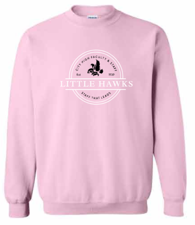 2026 City High Faculty and Staff Gildan - Heavy Blend™ Crewneck Sweatshirt (Little Hawk Design)