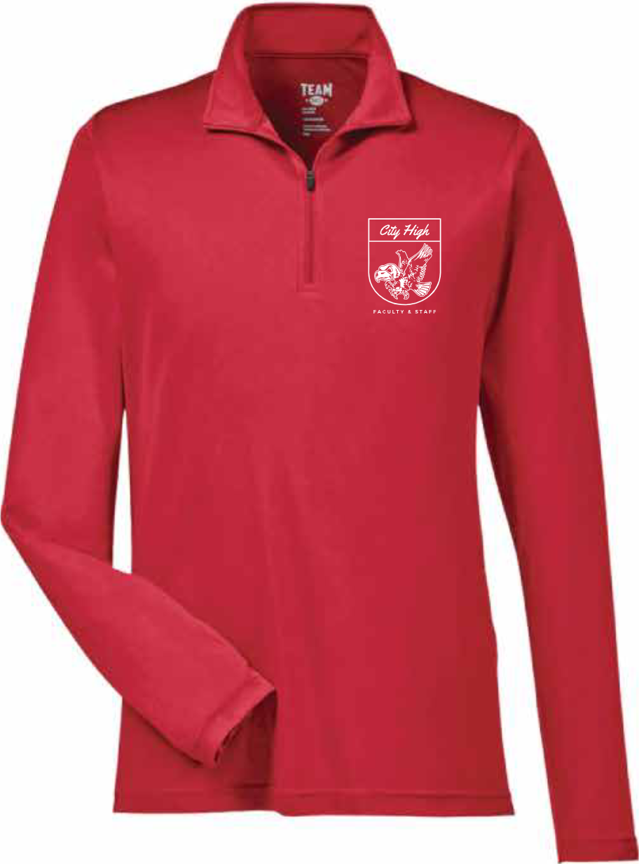 2026 City High Faculty and Staff Team 365 - Men's Zone Performance Quarter-Zip Pullover (Crest Design)