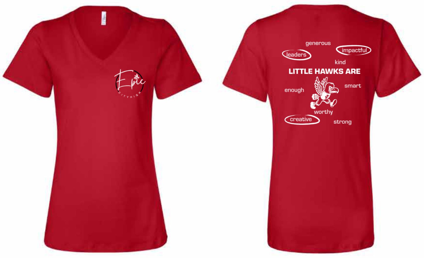 2026 City High Faculty and Staff Bella + Canvas - Women’s Relaxed Jersey V-Neck Tee (Epic Design)