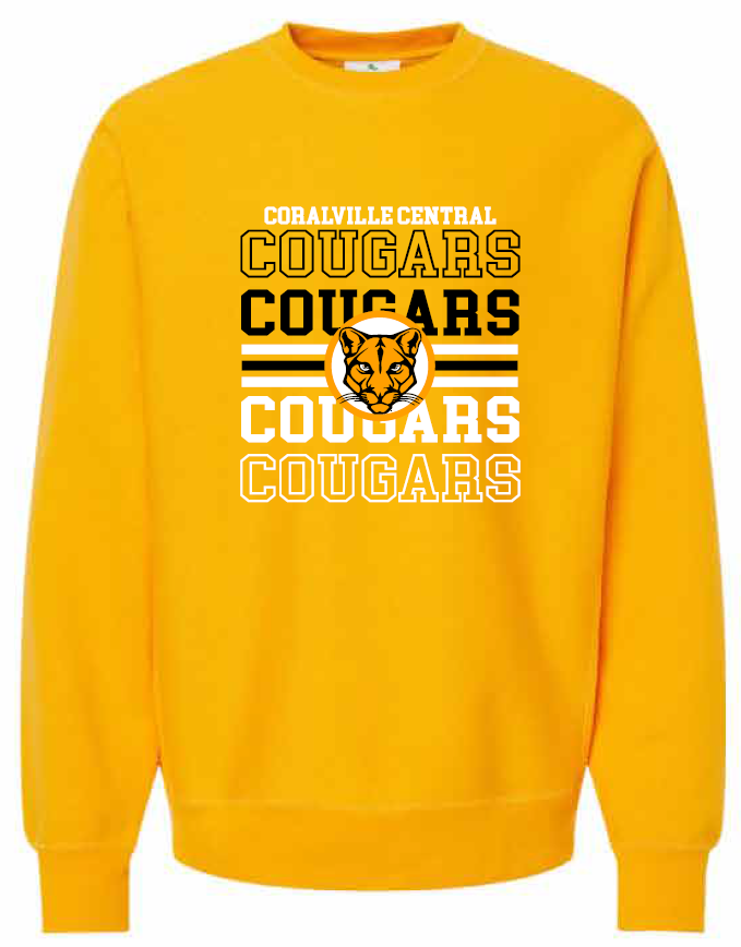 2026 Coralville Central Gildan - Heavy Blend™ Crewneck Sweatshirt (Cougars)