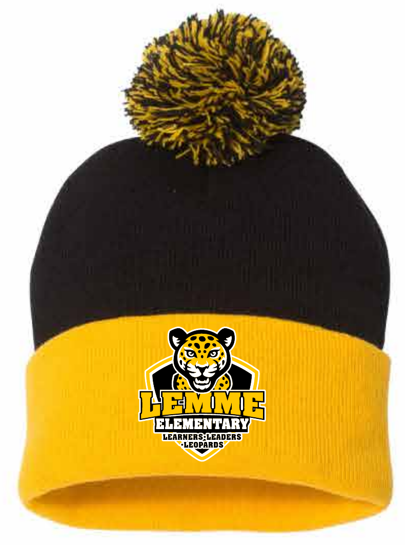 2026 Lemme Leopards Sportsman - Pom-Pom 12" Knit Beanie