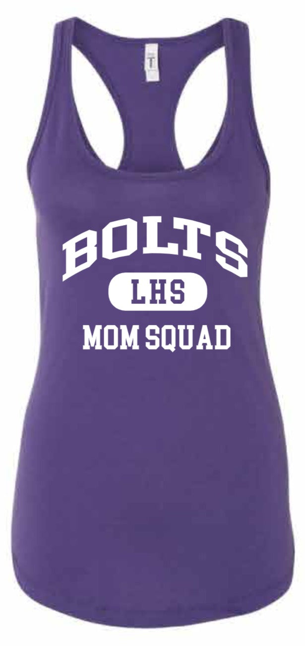 2026 Liberty High PTSO Next Level - Women's Ideal Racerback Tank (Mom Squad)