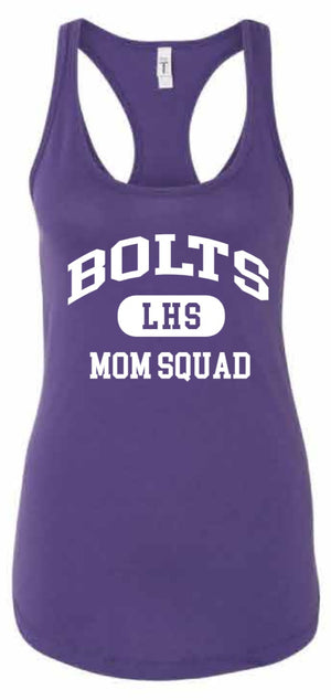 2026 Liberty High PTSO Next Level - Women's Ideal Racerback Tank (Mom Squad)