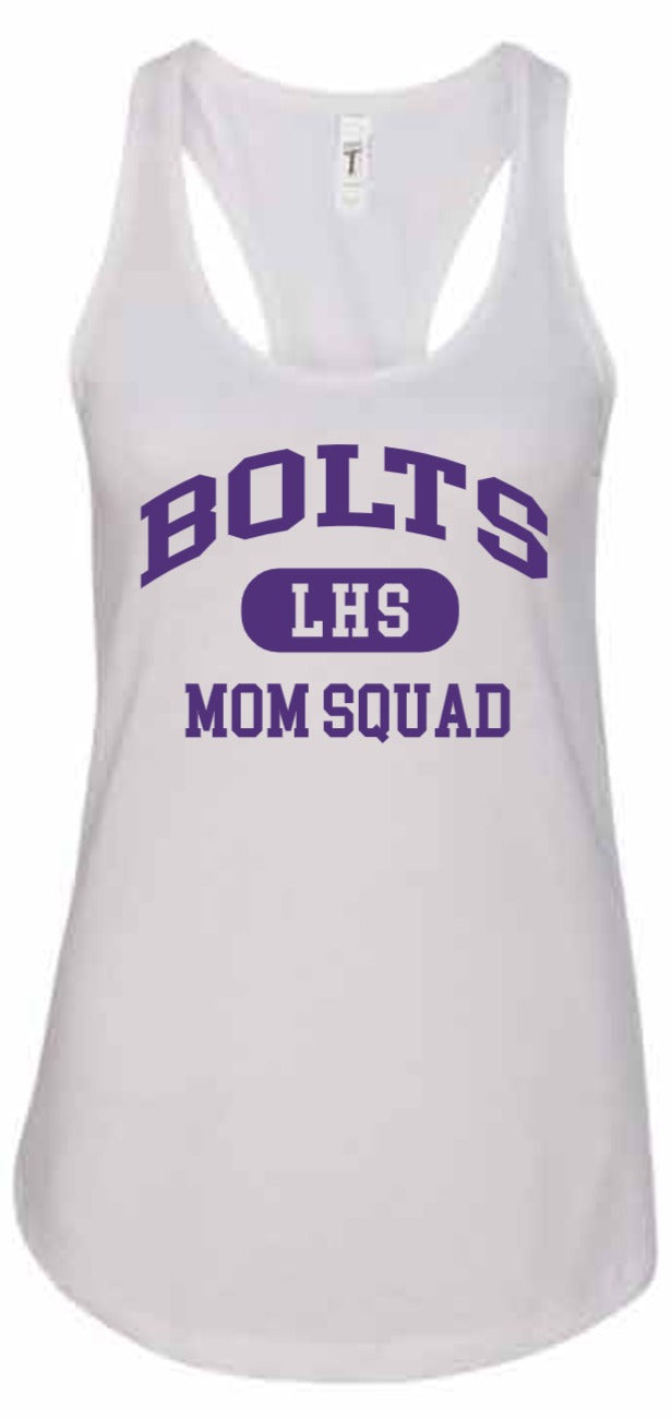 2026 Liberty High PTSO Next Level - Women's Ideal Racerback Tank (Mom Squad)
