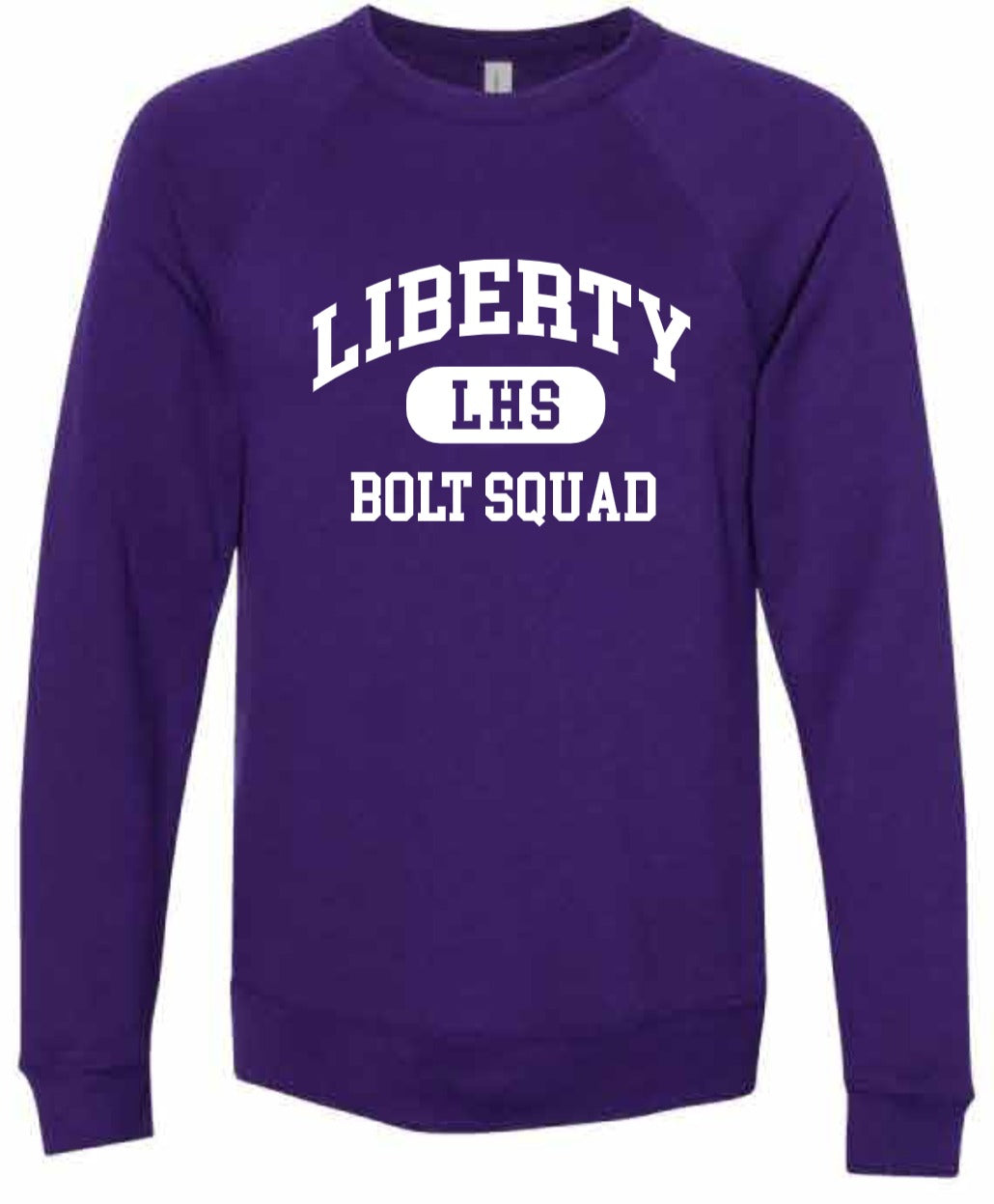 2026 Liberty High PTSO BELLA + CANVAS - Sponge Fleece Raglan Crewneck Sweatshirt (Bolt Squad)